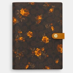 NWT Coach Notebook In Signature Canvas With Floral Print CCF40